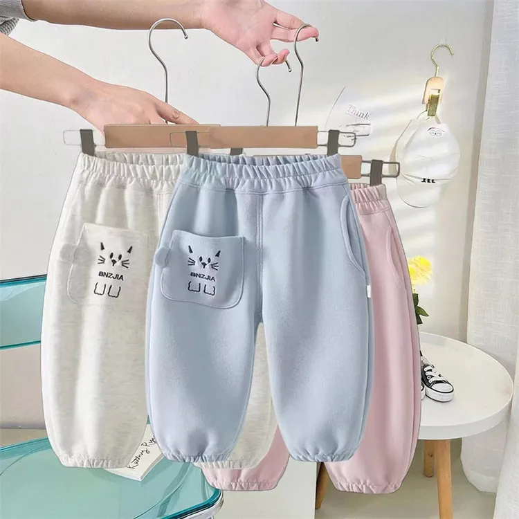 女童裤子加绒加厚休闲裤男童春秋款束脚裤儿童装卫裤小童宝宝长裤