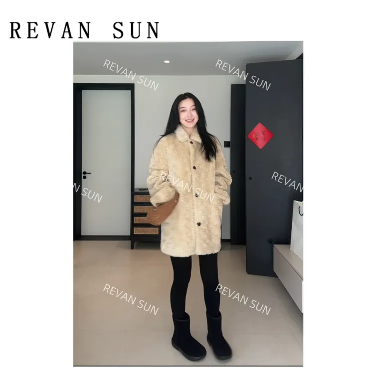 REVANSUN-大骨架穿搭 100%羊毛 翻领外套3481