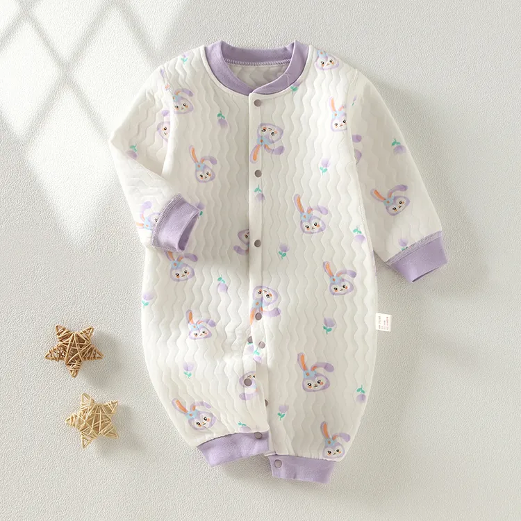 婴儿连体衣春秋保暖纯棉内衣初生男女宝宝新生儿衣服夹棉婴儿衣服