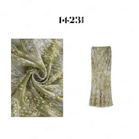 1423【森屿绿迹】绿色晕染腰果花夏季新款优雅气质包臀半身裙