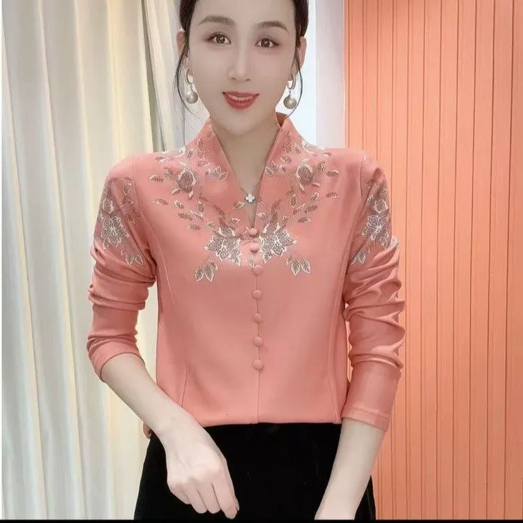 秋冬季新款大码女时尚百搭打底衫中年妈妈洋气一体绒上衣