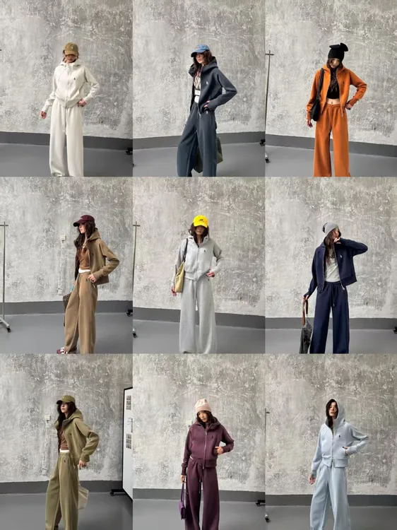 （满天星）POLOUSASP新款刺绣早秋显高显瘦时尚连帽卫衣套装XJ-6088