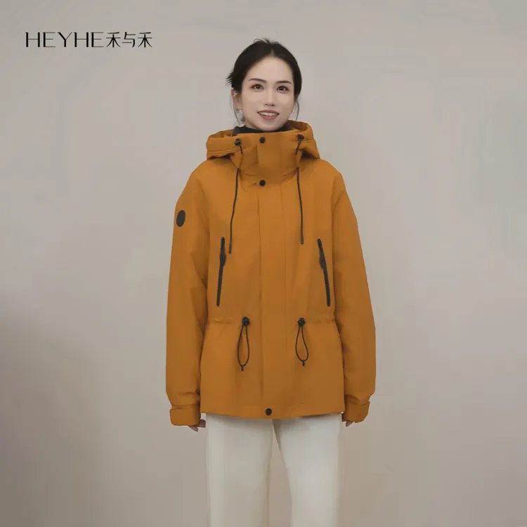 小禾【橘子洲】90白鹅绒三防轻户外三合一多搭内胆可拆卸收腰鹅绒服