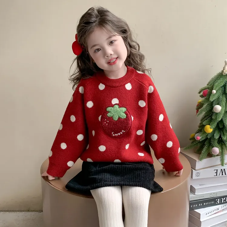女童毛衣秋冬装2025新款洋气儿童针织打底衫女宝秋季内搭毛线衣服