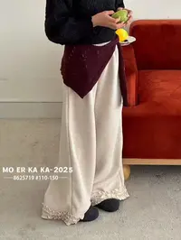 女童裤子加绒加厚2025秋季新款中大童时尚休闲韩版阔腿垂感糯米裤