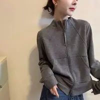 9318秋季新款立领显瘦双拉链开衫