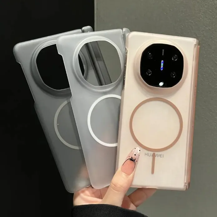 适用华为MateX6磁吸手机壳X5典藏版磨砂肤感半透明中轴铰链防摔