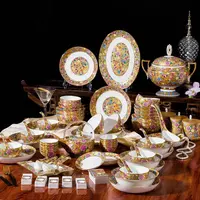 【繁花套组】景德镇珐琅彩宫廷中式私宴90件大套装乔迁结婚送礼家用
