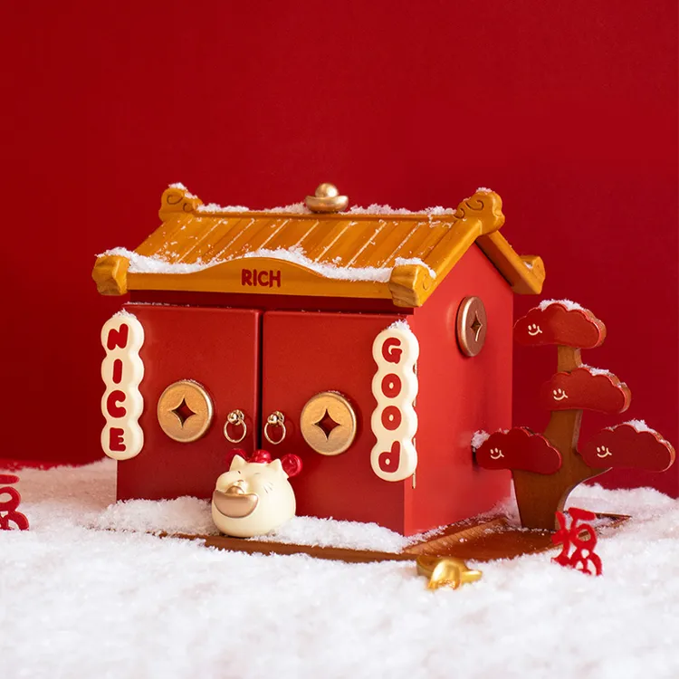 果设首饰盒生日礼物女孩新婚结婚乔迁送礼送闺蜜财神喵桌面收纳盒