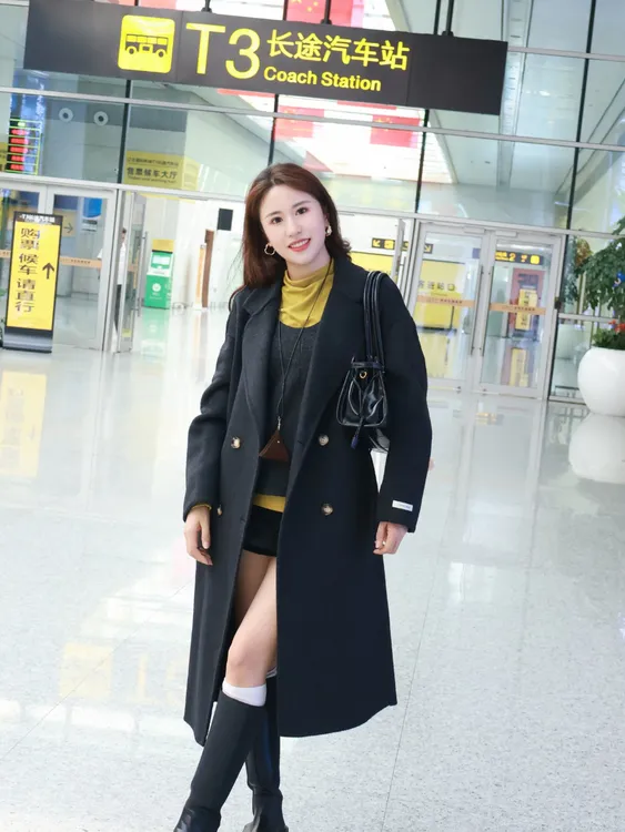 2025年(100%澳洲超细羊毛）双面羊毛大衣新款中长款韩系小个子外套