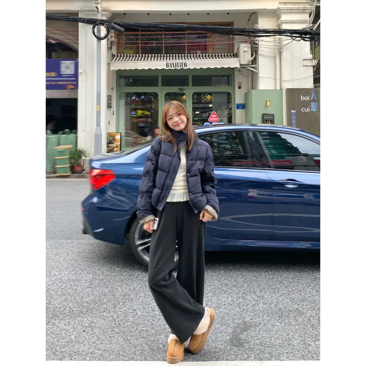 切糕自制【懒懒裤】小个子秋冬设计感显瘦质感加绒保暖休闲裤