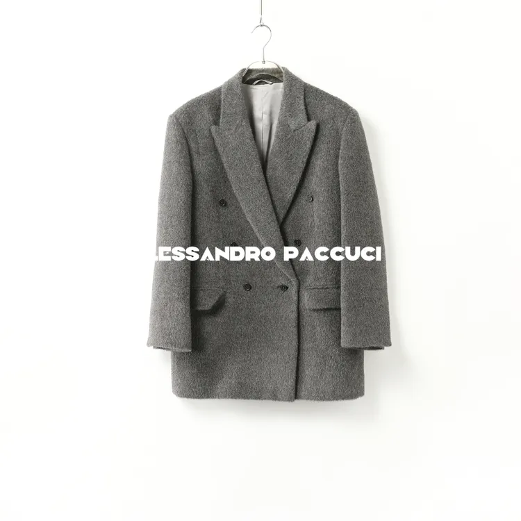 AP洛哥44054DY【黑标】意大利杰尼亚羊驼毛+绵羊毛双开叉西装大衣