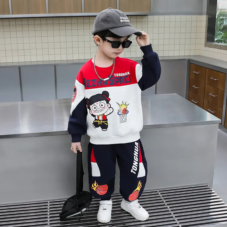 男童哪吒卫衣套装秋季新款潮酷小男孩运动两件套儿童童装秋装衣服
