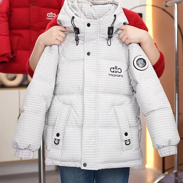6655男童棉服格子外套时尚好看洋气大方干净新款加厚过冬