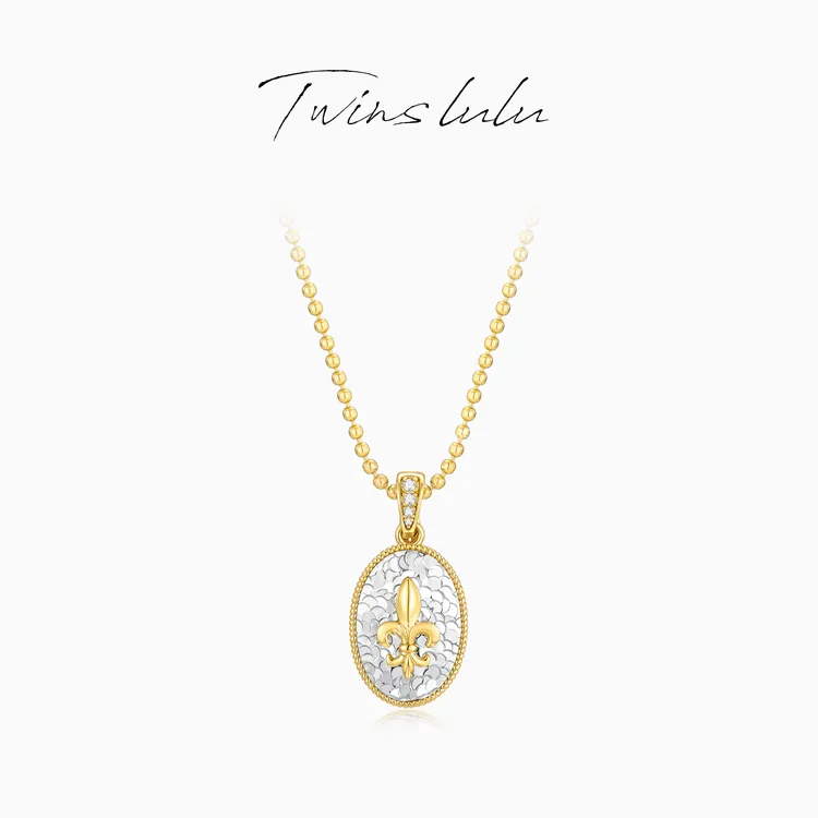 TWINS LULU 【鸢尾花牌】新年款轻奢高级鸢尾花椭圆项链TSJ8593