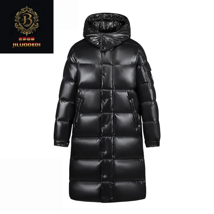 吉罗德蒂羽绒服男亮面长款冬季新款加厚保暖免洗潮牌连帽潮流外套