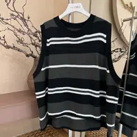 Wellsoong【条纹针织毛马甲】