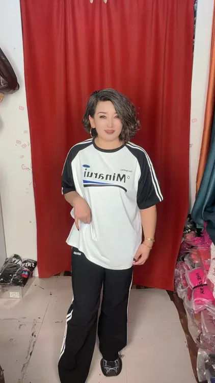 短袖宽松街头风欧美高街上衣服