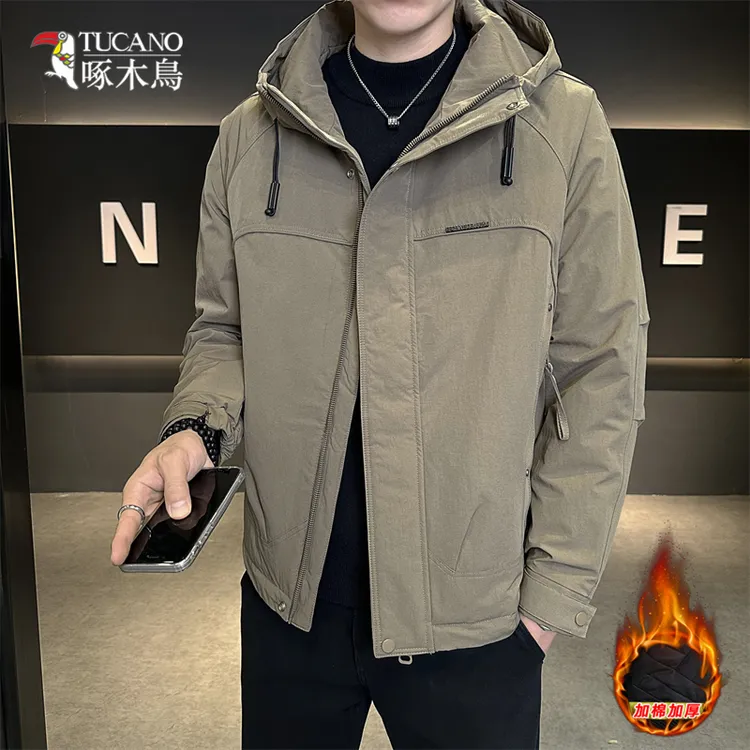 TUCANO/啄木鳥工装加棉加厚连帽夹克男士冲锋衣保暖外套上衣1116