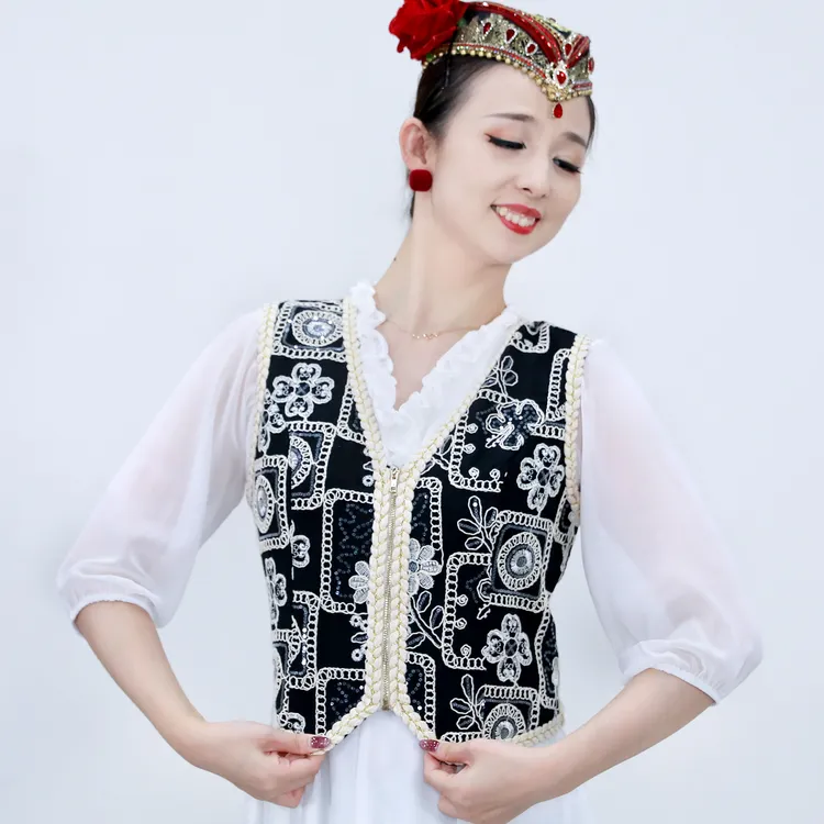 【夏一雯专属】W6109依曼之舞马甲新疆跳舞舞蹈服饰民族风背心