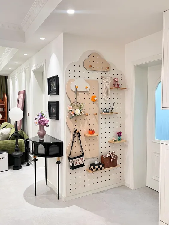 【定制专拍】入户玄关实木高端定制置物架装饰墙面装饰洞洞板绿植墙