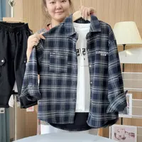 加绒格子男长袖春秋韩版格子衬衫上衣春装春季C28