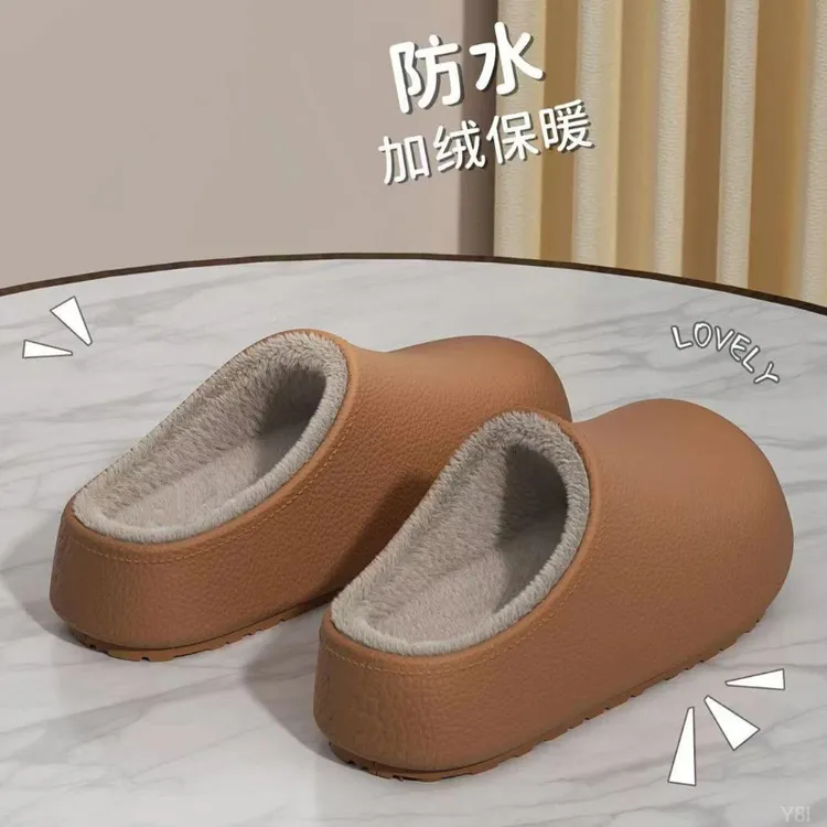 棉拖外穿男女新款冬季护士保暖防臭防滑防水加厚加绒情侣棉拖鞋