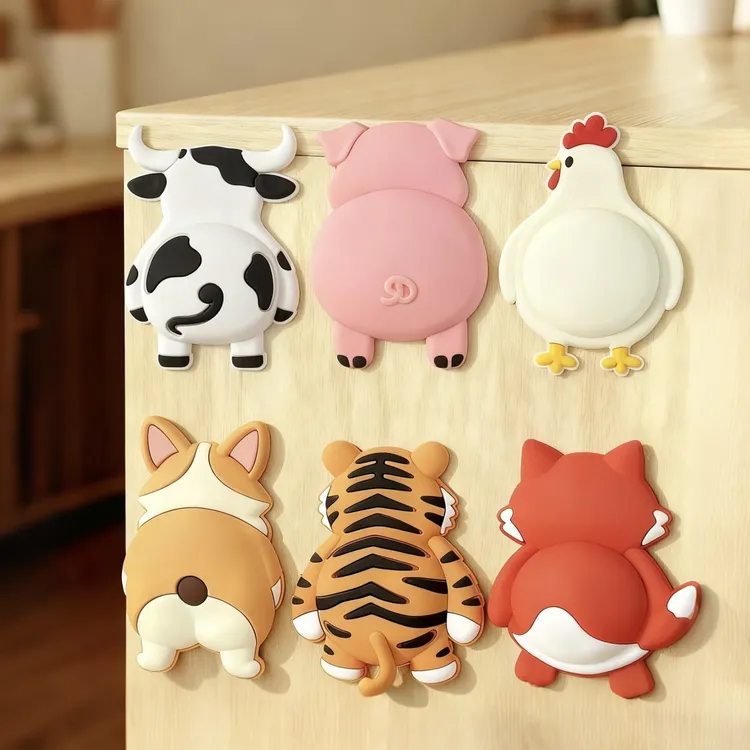 萌宠软胶防撞门后门把手防撞贴家用多功能装饰可爱防撞贴硅胶