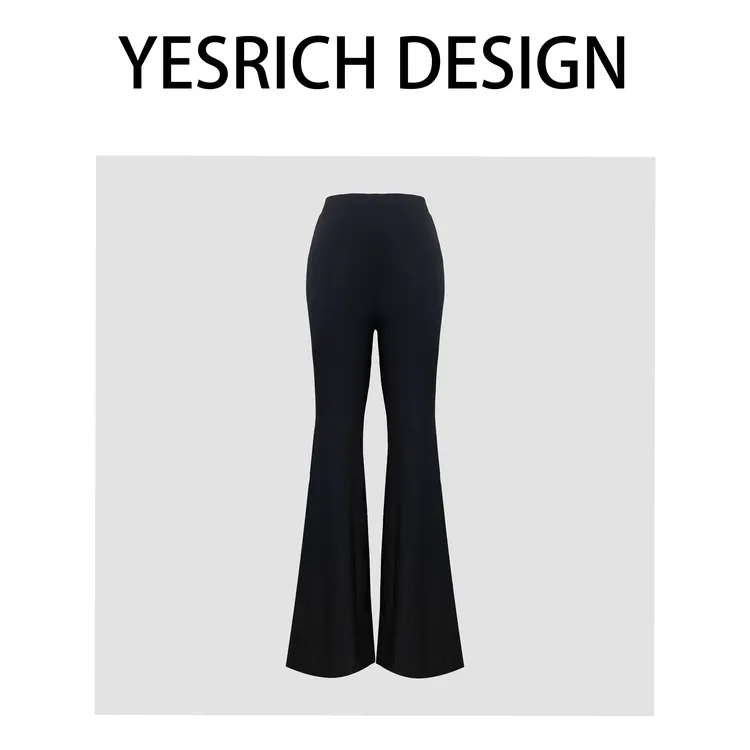 凉皮裤 透气亲肤百搭高腰收腹遮肉显瘦设计微喇裤喇叭裤G215/G216