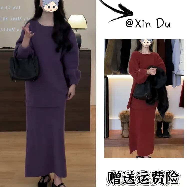 2025秋季新款时尚显瘦气质女士网红洋气两件套百搭款D23624