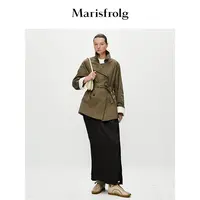 Marisfrolg玛丝菲尔一手长撞色袖口时尚宽松风衣式外套ACFZ1708F