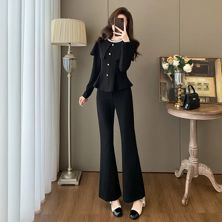 2025秋季新款气质运动时尚套装休闲小香风高级感外套阔腿裤两件套