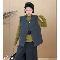 欧尼私服 2025秋季新款圆领百搭宽松无袖马甲上衣外套2509C5909