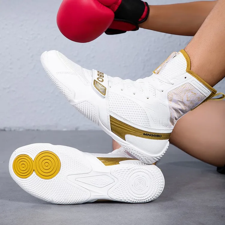 专业拳击鞋格斗鞋散打鞋高帮搏击鞋男女训练自由泰拳鞋摔跤鞋健身