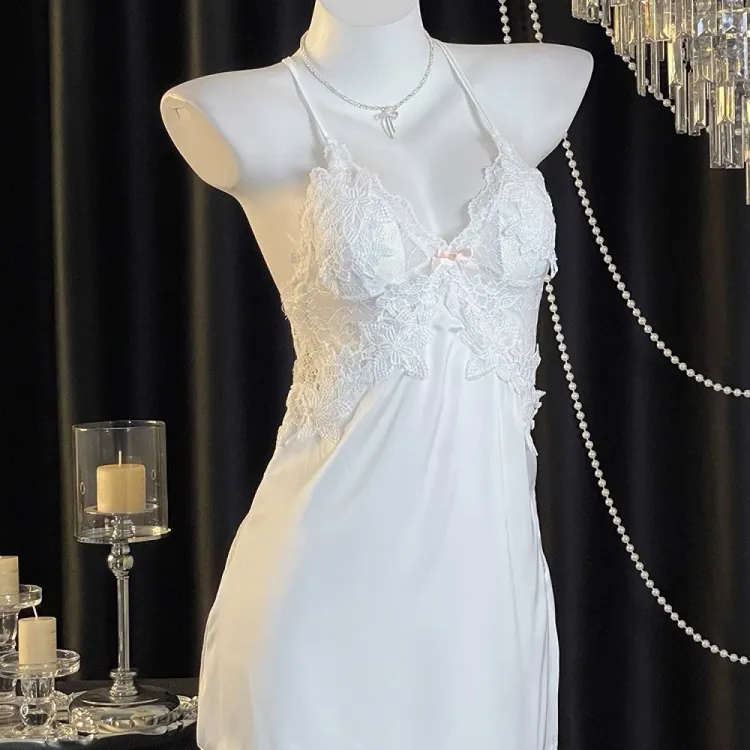 【夏阳密语】白月系列背心睡裙胸垫女款爆款吊带新款睡衣美背