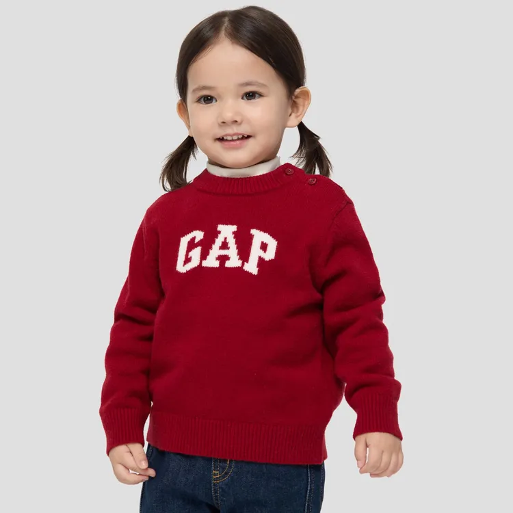 【大小童同款】Gap男女童2025冬季新款logo针织衫儿童装DR-830282