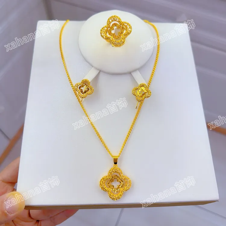 铜合金项链 新款精美时尚气质百搭金色三件套首饰潮流精致