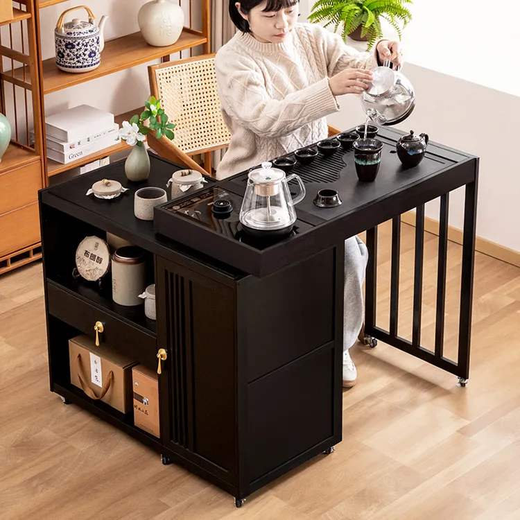 移动茶桌小茶台烧水壶一体家用2025新款高端阳台客厅茶几泡茶桌子