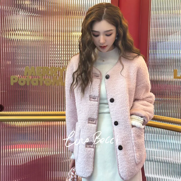 COCO BECCI【粉雾桃心】90白鹅落肩宽松翻袖口羽绒外套CFJJD200323