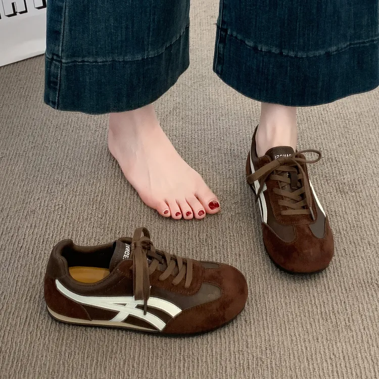 啄木鸟棕色德训鞋女2025新款秋季复古经典百搭运动阿甘鞋休闲板鞋