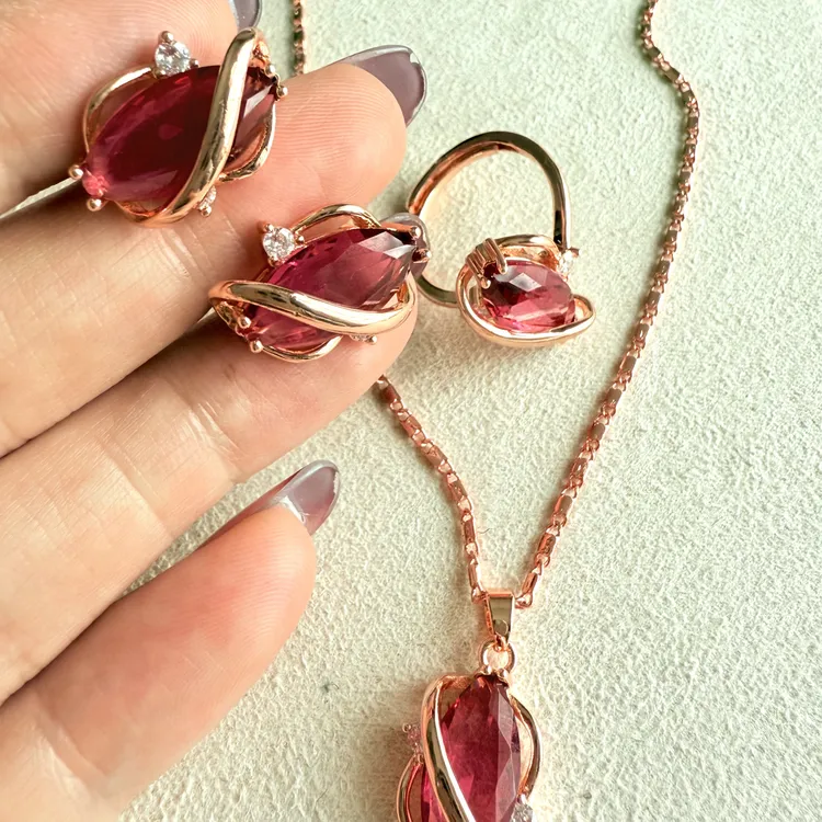 纯铜仿水晶项链 新款高档俄罗斯زالىتاي بىرتو 