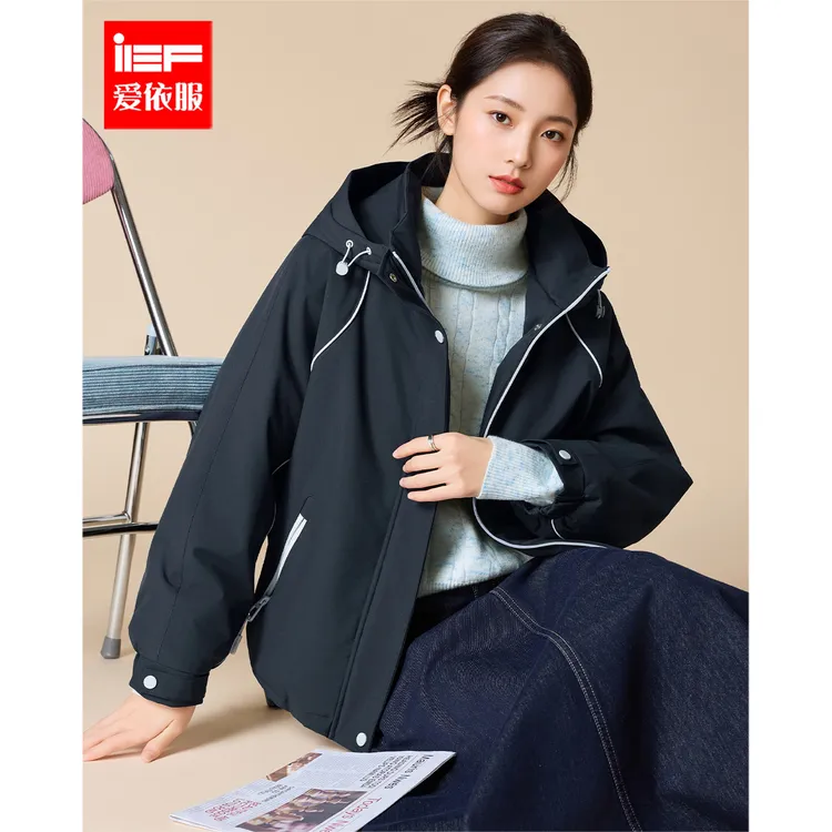 IEF/爱依服2025冬季新款美式时尚休闲运动设计感加绒工装风外套