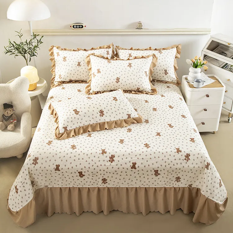 七天式睡A类双层纱宝宝棉大床群夹棉床单透气防滑