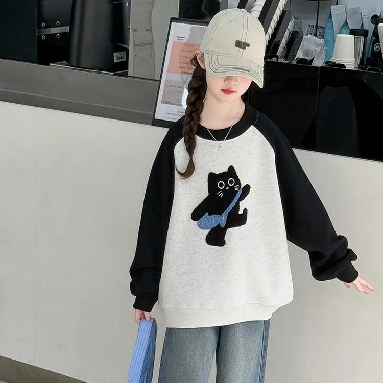 女童卫衣加绒春秋冬装新款儿童春季独特超好看中大童洋气长袖套头