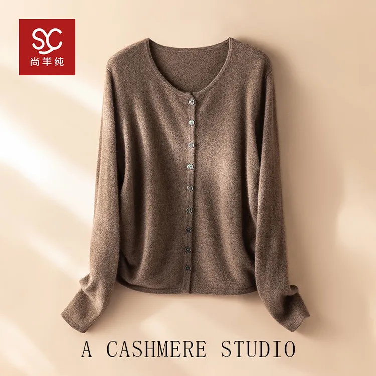 小蛮腰~100山羊绒休闲圆领百搭针织羊毛羊绒衫打底上衣CYR25113