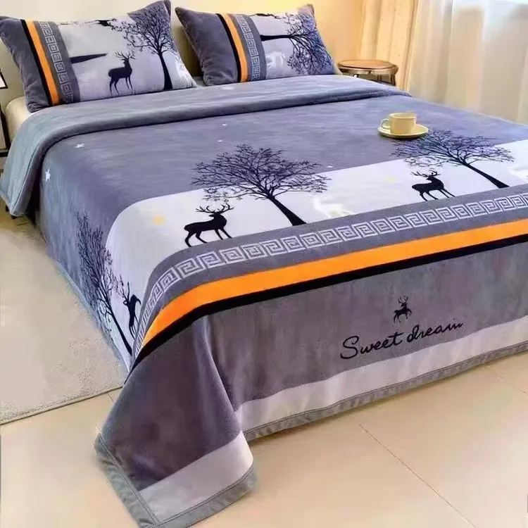 冬季床单加绒加厚牛奶绒珊瑚绒毯子单人宿舍双面绒毛毯法兰绒被单