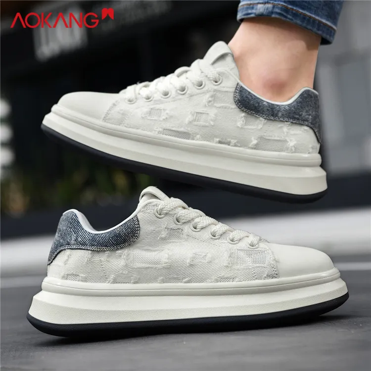 Aokang/奥康男鞋2025夏季时尚百搭透气小白鞋男士脏脏鞋休闲板鞋