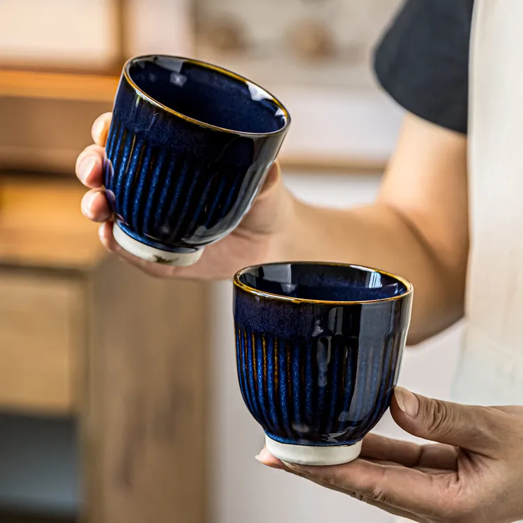 复古个性陶瓷手握杯创意无把杯家用窑变主人杯日式酒杯餐厅水杯