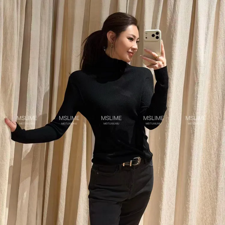 王嬛嬛MsLime100%微米极细美丽诺羊毛毛衫 HD2C0753