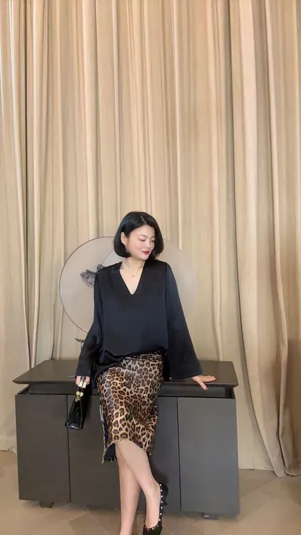 TANTAN 百搭显瘦V领气质长袖显瘦衬衫XD 2472